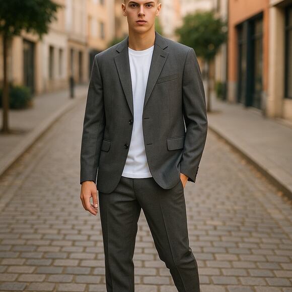 Mens 611 Saks Fifth Avenue Gray Sport coat Blazer 42 - Picture 1 of 6